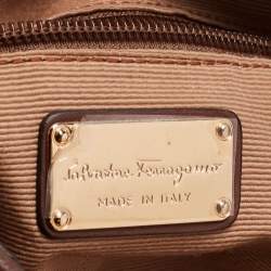 Pre Owned Salvatore Ferragamo Brown Leather Ceyla Braided Hobo