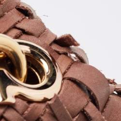 Pre Owned Salvatore Ferragamo Brown Leather Ceyla Braided Hobo