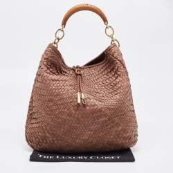Pre Owned Salvatore Ferragamo Brown Leather Ceyla Braided Hobo