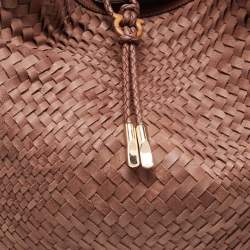 Pre Owned Salvatore Ferragamo Brown Leather Ceyla Braided Hobo