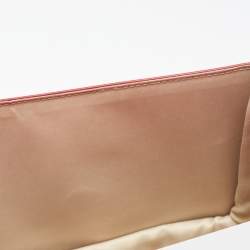 Pre Owned Salvatore Ferragamo Red Leather Vara Bow Chain Shoulder Bag