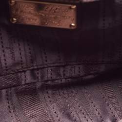 Pre Owned Salvatore Ferragamo Burgundy Leather Gancini Flap Chain Shoulder Bag