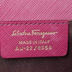 Pre Owned حقيبة كتف سالفاتوري فيراغامو بفيونكة جلد ذهبي/فضي بسلسلة