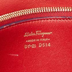 Pre Owned Salvatore Ferragamo Blue Leather Marisol Top Handle Bag