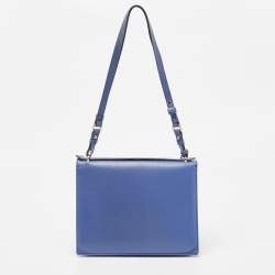 Pre Owned Salvatore Ferragamo Blue Leather Marisol Top Handle Bag