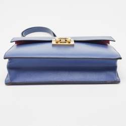 Pre Owned Salvatore Ferragamo Blue Leather Marisol Top Handle Bag