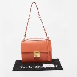 Pre Owned Salvatore Ferragamo Orange Leather Marisol Top Handle Bag