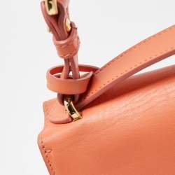 Pre Owned Salvatore Ferragamo Orange Leather Marisol Top Handle Bag