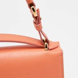 Pre Owned Salvatore Ferragamo Orange Leather Marisol Top Handle Bag