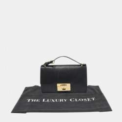 Pre Owned Salvatore Ferragamo Black Leather Aileen Shoulder Bag