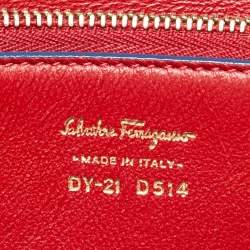 Pre Owned Salvatore Ferragamo Navy Blue Leather Gancio Lock Shoulder Bag
