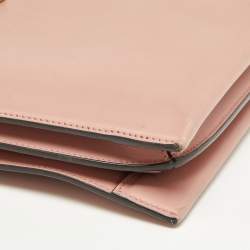 Pre Owned Salvatore Ferragamo Pink Leather Trifolio Crossbody Bag