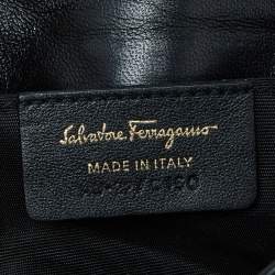 Pre Owned Salvatore Ferragamo Black Quilted Leather Miss Vara Shoulder Bag