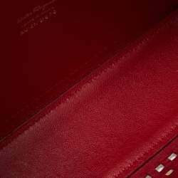 Pre Owned Salvatore Ferragamo Off White Leather Perforated Shoulder bag