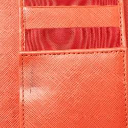 Salvatore Ferragamo Orange Leather Gancini Icona Continental Wallet