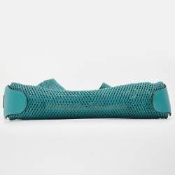Salvatore Ferragamo Green Woven Leather Hobo