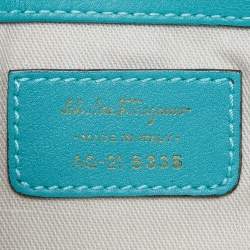 Salvatore Ferragamo Green Woven Leather Hobo
