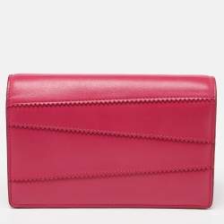 Pre Owned حقيبة كتف سالفاتوري فيراغامو جيني جلد اومبر عنابي و وردي