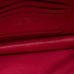 Pre Owned حقيبة كتف سالفاتوري فيراغامو جيني جلد اومبر عنابي و وردي