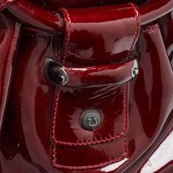 Salvatore Ferragamo Maroon Patent Leather Gancini Hobo