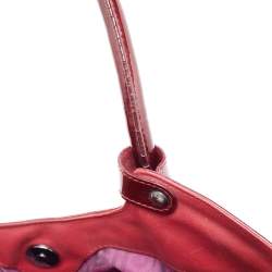 Salvatore Ferragamo Maroon Patent Leather Gancini Hobo