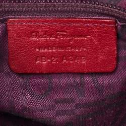 Salvatore Ferragamo Maroon Patent Leather Gancini Hobo