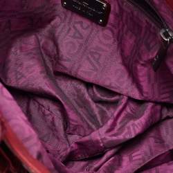 Salvatore Ferragamo Maroon Patent Leather Gancini Hobo