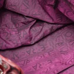 Salvatore Ferragamo Maroon Patent Leather Gancini Hobo