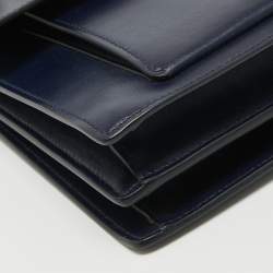 Pre Owned Salvatore Ferragamo Navy Blue Leather Aileen Shoulder Bag