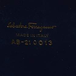 Pre Owned Salvatore Ferragamo Navy Blue Leather Aileen Shoulder Bag