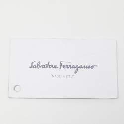 Salvatore Ferragamo Silver Glitter and Laminated Leather Top Handle Bag