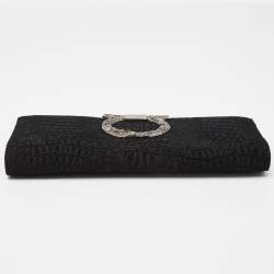 Pre Owned Salvatore Ferragamo Black Fabric Musa Gancini Clutch
