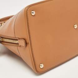 Pre Owned Salvatore Ferragamo Brown Saffiano Leather Darina Satchel