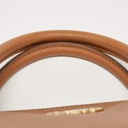 Pre Owned Salvatore Ferragamo Brown Saffiano Leather Darina Satchel