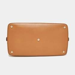 Pre Owned Salvatore Ferragamo Brown Saffiano Leather Darina Satchel