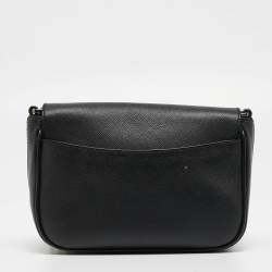 Pre Owned Salvatore Ferragamo Black Leather Gancini Icona Vit Paris Crossbody Bag
