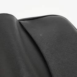 Pre Owned Salvatore Ferragamo Black Leather Gancini Icona Vit Paris Crossbody Bag