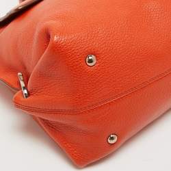 Pre Owned Salvatore Ferragamo Orange Leather Large Sofia Top Handle Bag