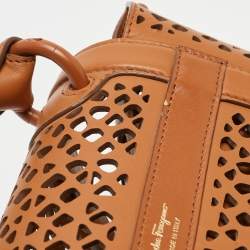 Pre Owned حقيبة سالفاتورى فيراغامو يد علوية سوفيا جلد قصه ليزر سوداء 