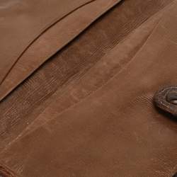Salvatore Ferragamo Dark Brown Crocodile Envelope Continental Wallet
