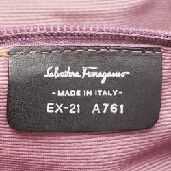 Pre Owned Salvatore Ferragamo Black Fabric and Leather Stripe Tote