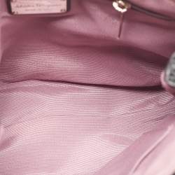 Pre Owned Salvatore Ferragamo Black Fabric and Leather Stripe Tote