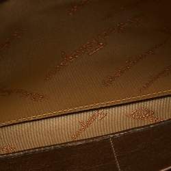 Salvatore Ferragamo Metallic Brown Leather Gancini Clasp Continental Wallet
