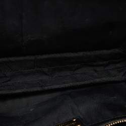 Pre Owned Salvatore Ferragamo Black Leather Vara Bow Chain Shoulder Bag