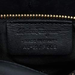Pre Owned Salvatore Ferragamo Black Leather Vara Bow Chain Shoulder Bag