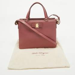 Pre Owned Salvatore Ferragamo Dark Pink Leather Shoulder Bag