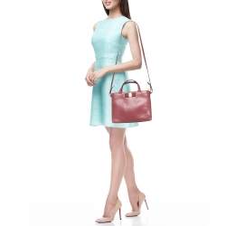 Pre Owned Salvatore Ferragamo Dark Pink Leather Shoulder Bag