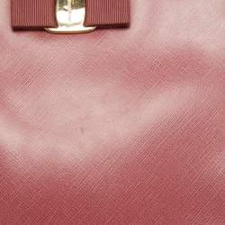 Pre Owned Salvatore Ferragamo Dark Pink Leather Shoulder Bag