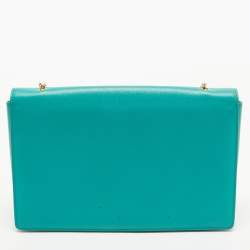 Pre Owned Salvatore Ferragamo Green Leather Miss Vara Bow Shoulder Bag