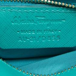 Pre Owned Salvatore Ferragamo Green Leather Miss Vara Bow Shoulder Bag